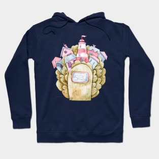 Watercolor cute lighthouse illustration Hoodie